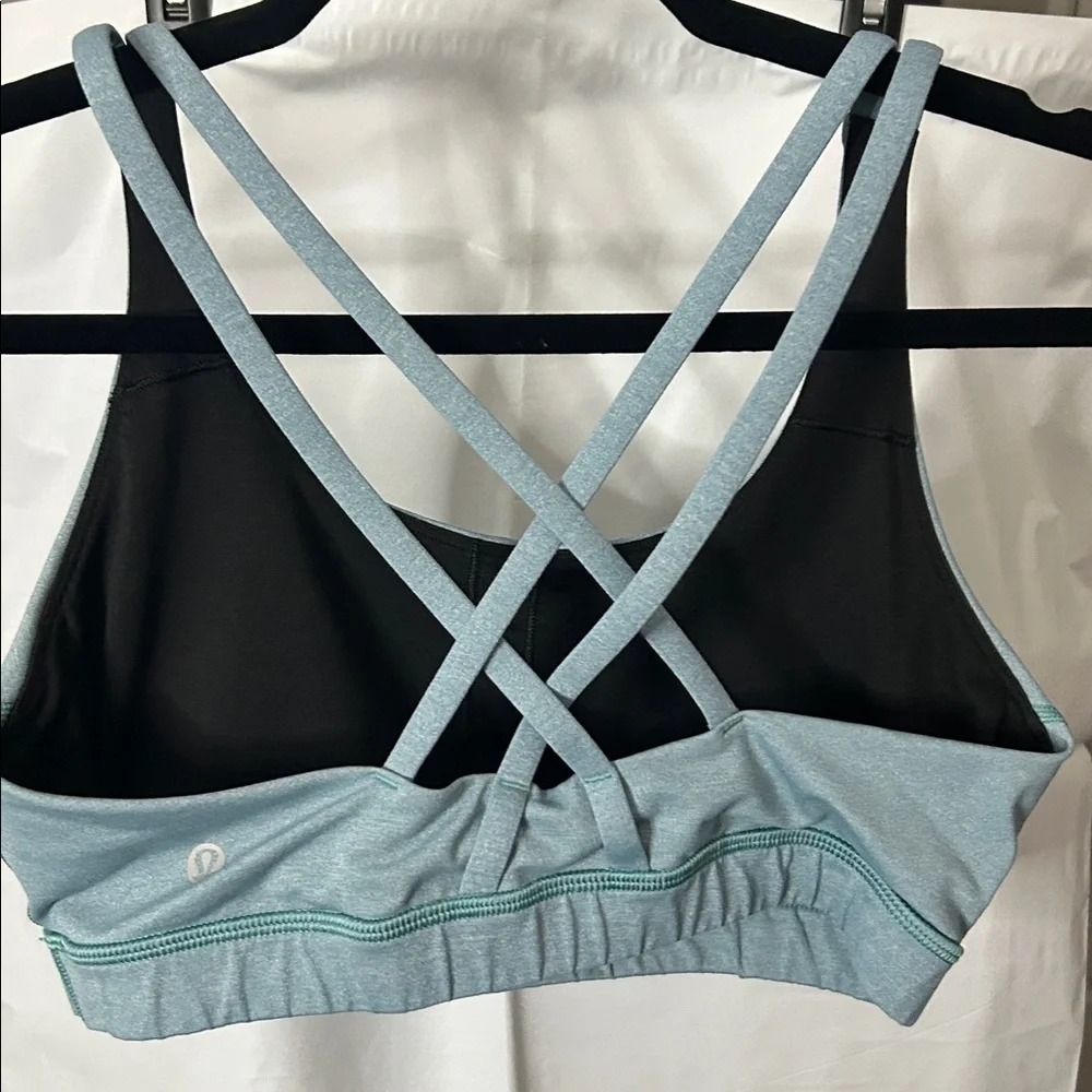 Lululemon EUC Women's TEAL Blue Strappy Sports Bra SIZE 10